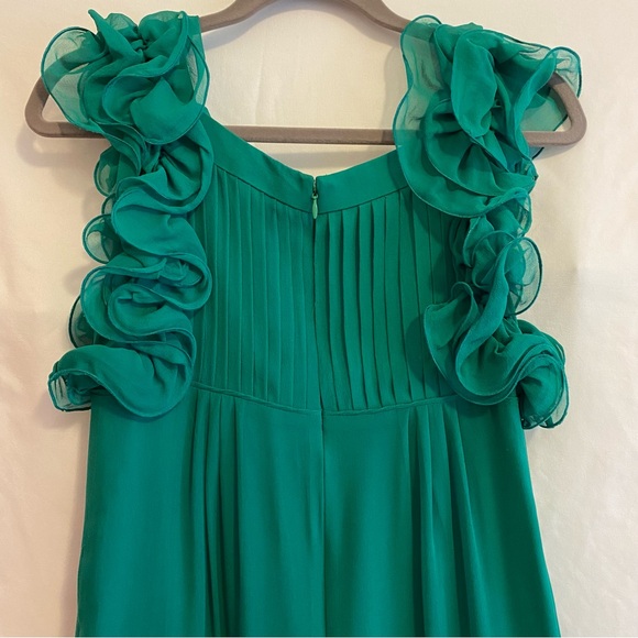 Catherine Malandrino Green Sheath Dress, Sleeveless Silk crepe lined, Size 2 - Picture 9 of 10